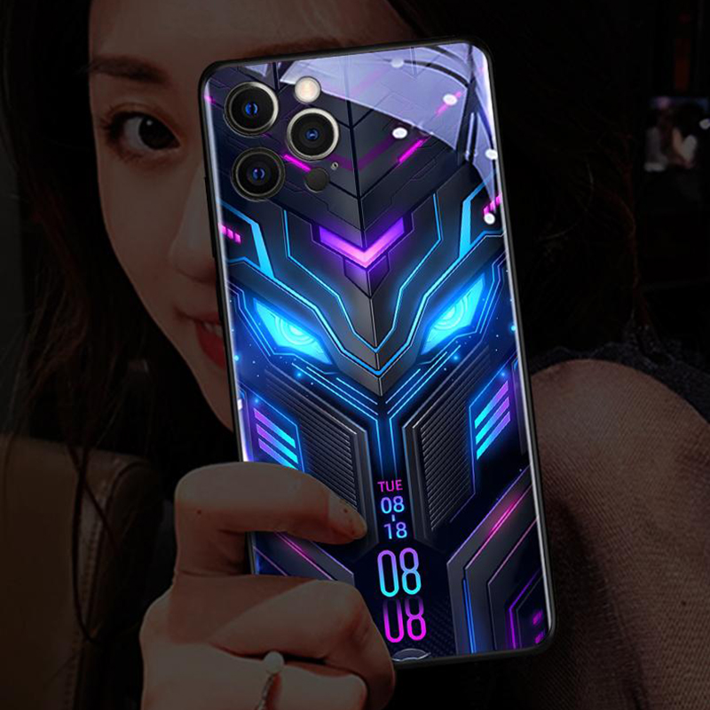 7-Color Flashing Intelligent Light-up Super Battle Armor Phone Case